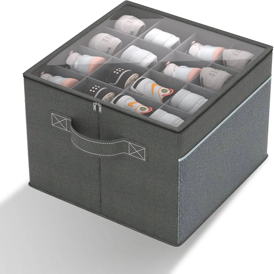 16 Pocket Shoe Organizer (Grey-Textured)