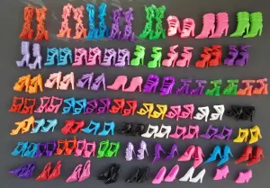 60 Pairs/set Fashion Heels Sandals Doll Shoes For Barbie Dolls Outfit Dress Lots of Designs Xmas Gift For Girl Toy