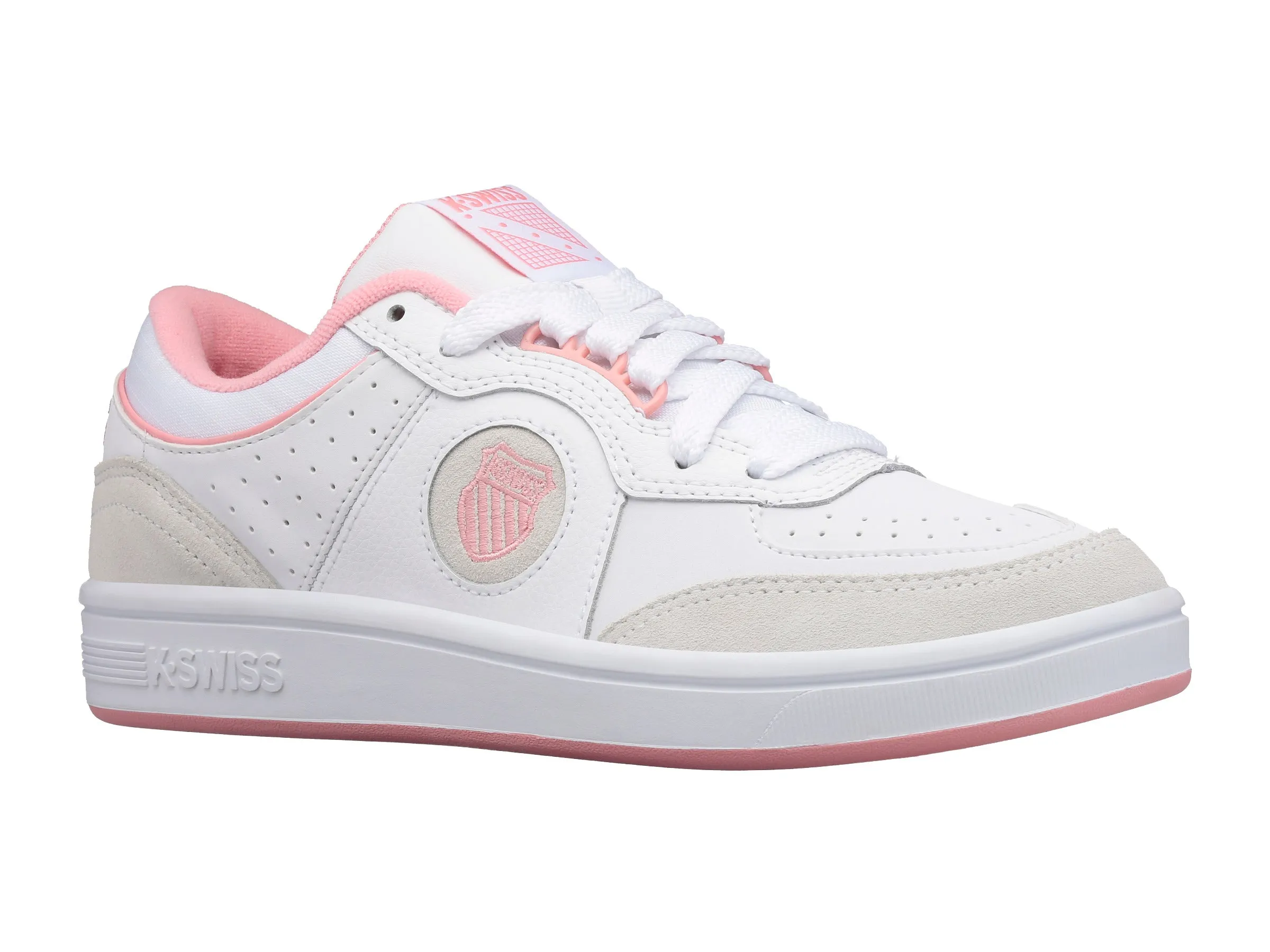 96802-973-M | WOMENS NORTH COURT | WHITE/FLAMINGO PINK