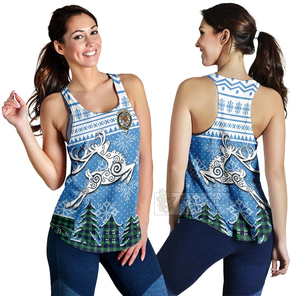 Abercrombie Clan Christmas Women's Racerback Tanks Celtic Reindeer Style