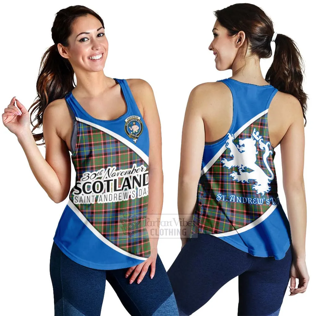 Aikenhead Family Crest Tartan Women's Racerback Tanks Celebrate Saint Andrew's Day in Style