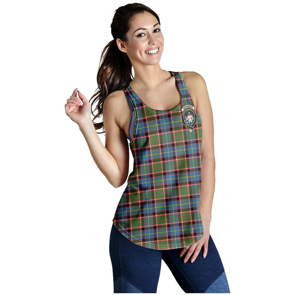 Aikenhead Tartan Women Racerback Tanks with Family Crest