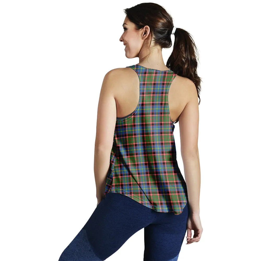 Aikenhead Tartan Women Racerback Tanks with Family Crest