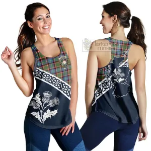 Aikenhead Tartan Women's Racerback Tanks Featuring Thistle and Scotland Map