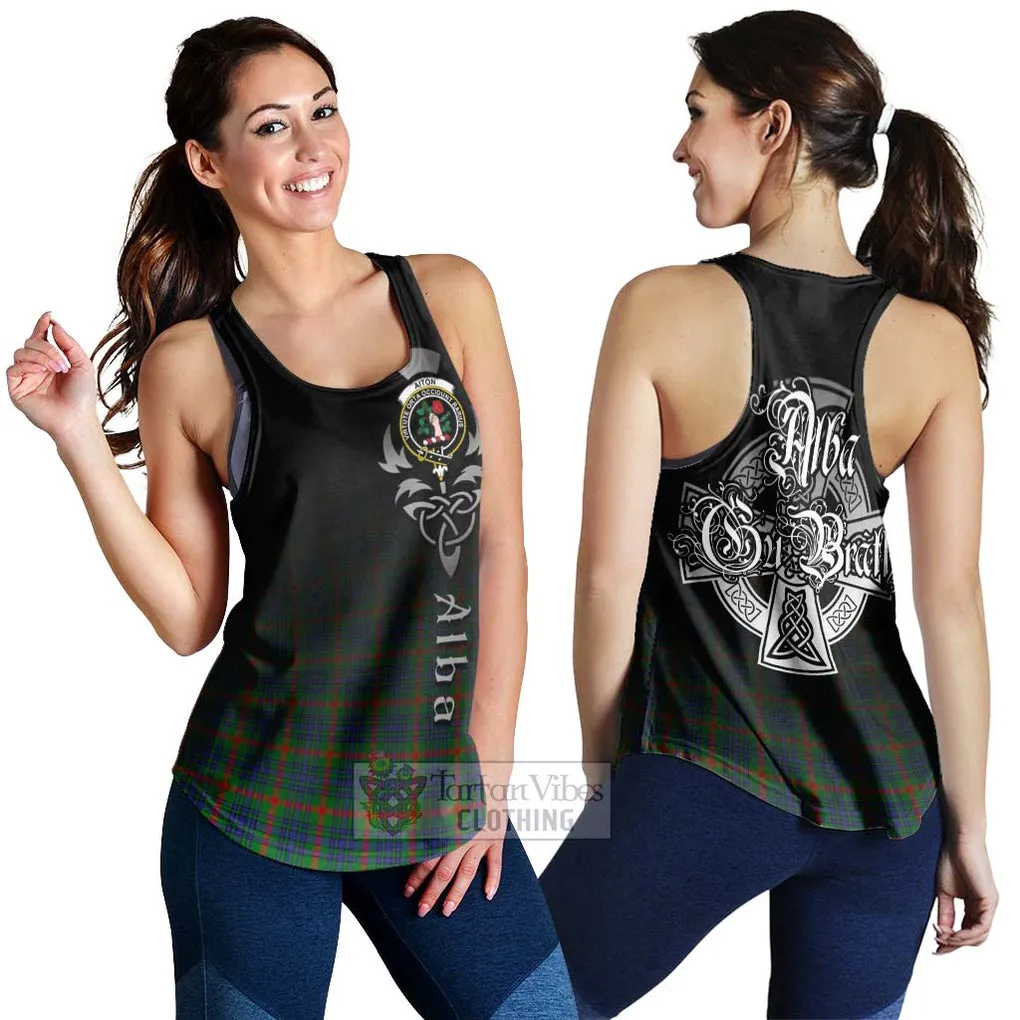 Aiton Tartan Women's Racerback Tanks Featuring Alba Gu Brath Family Crest Celtic Inspired