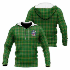 Aldborough Irish Clan Tartan Knitted Hoodie with Coat of Arms