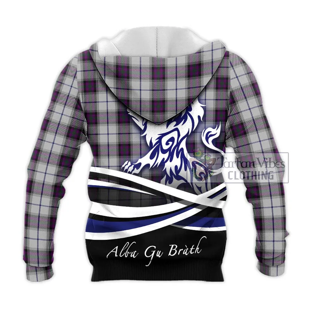 Alexander of Menstry Dress Tartan Knitted Hoodie with Alba Gu Brath Regal Lion Emblem