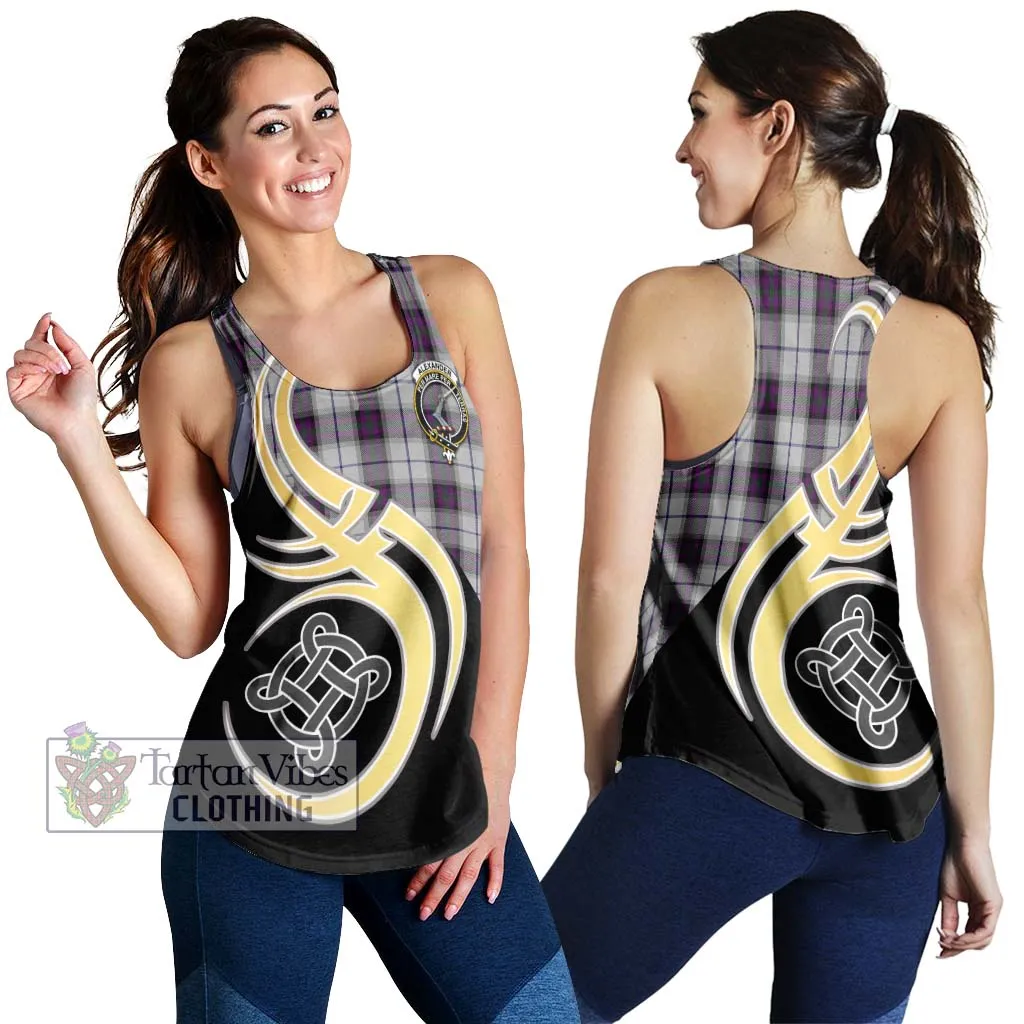 Alexander of Menstry Dress Tartan Women's Racerback Tanks with Family Crest and Celtic Symbol Style