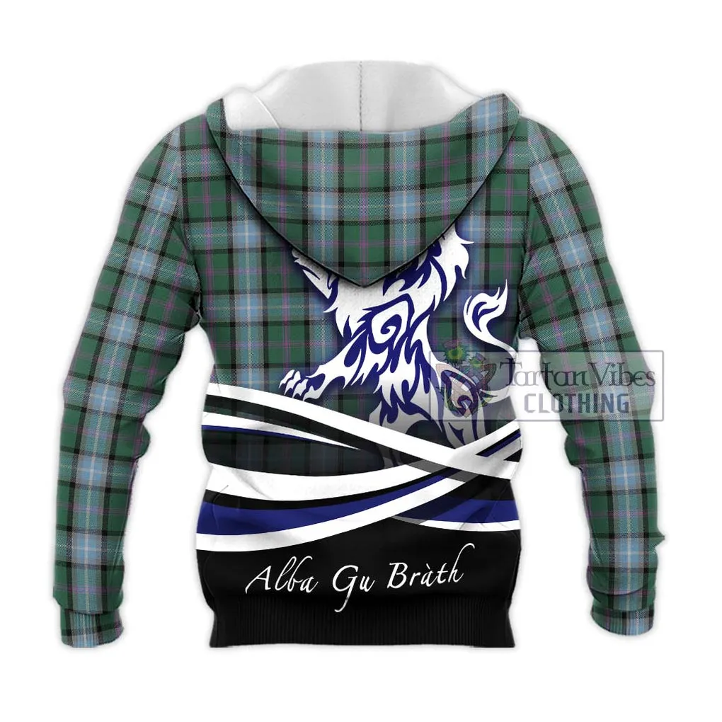 Alexander of Menstry Hunting Tartan Knitted Hoodie with Alba Gu Brath Regal Lion Emblem