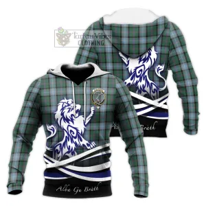 Alexander of Menstry Hunting Tartan Knitted Hoodie with Alba Gu Brath Regal Lion Emblem