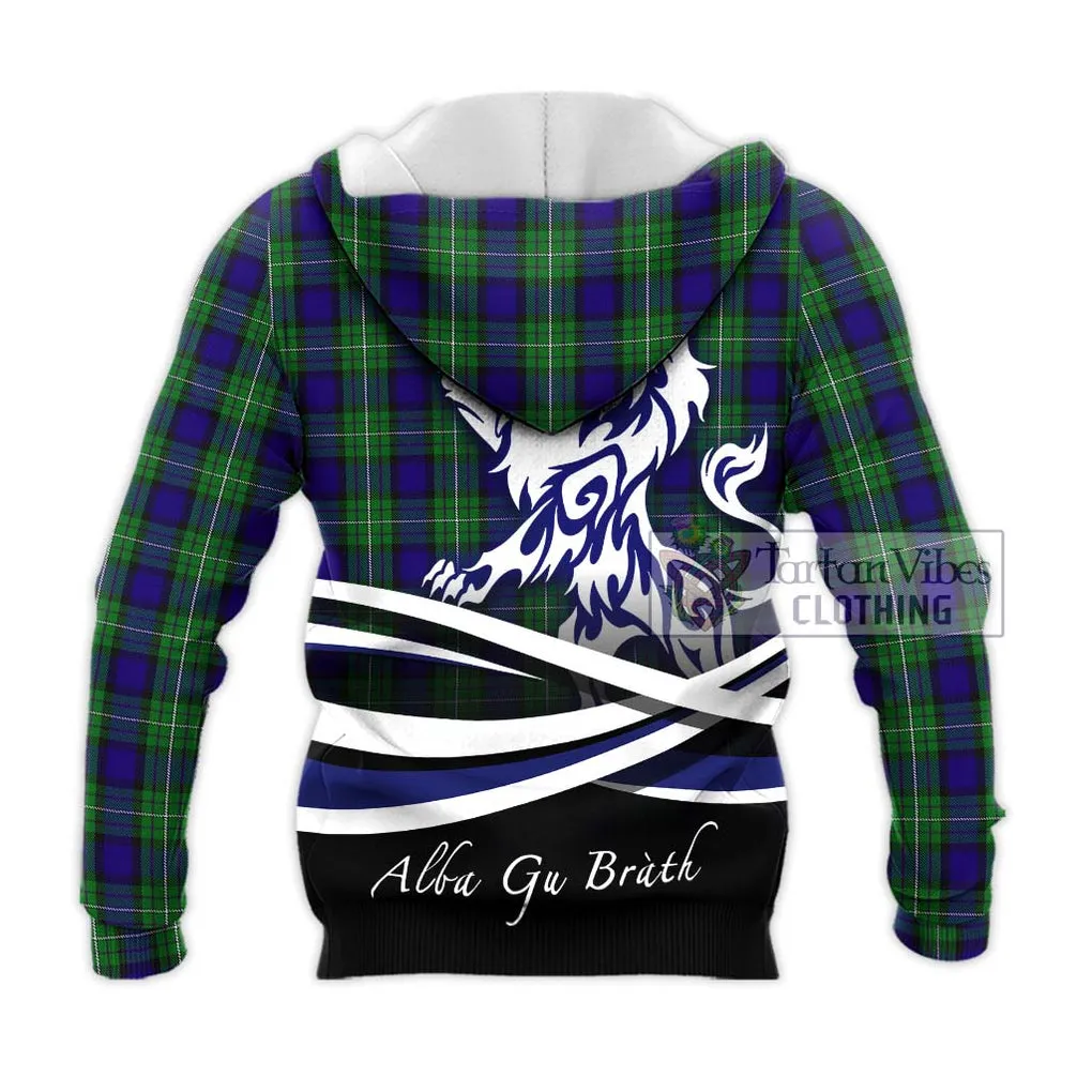 Alexander Tartan Knitted Hoodie with Alba Gu Brath Regal Lion Emblem