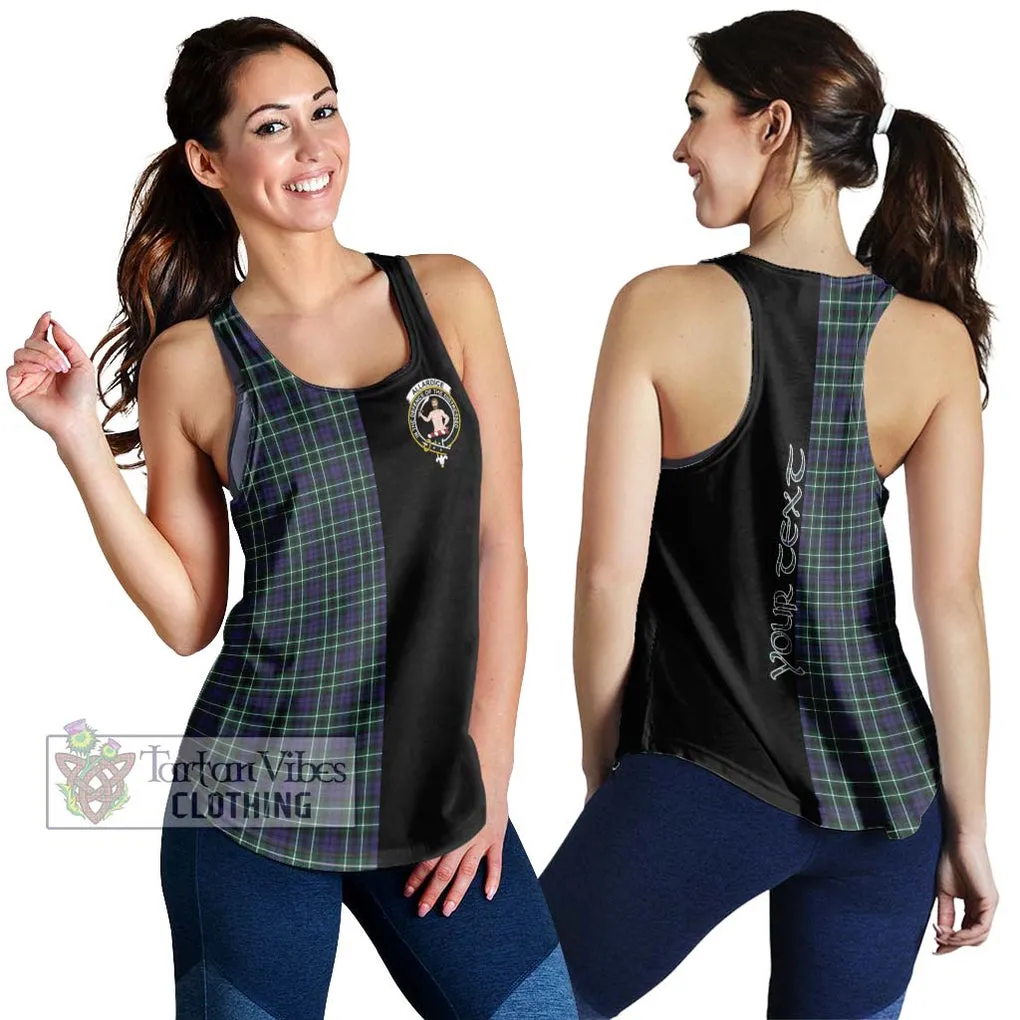 Allardice Tartan Women's Racerback Tanks with Family Crest and Half Of Me Style