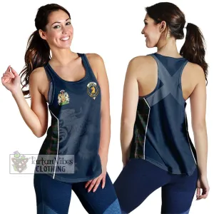 Allison Tartan Women's Racerback Tanks with Family Crest and Lion Rampant Vibes Sport Style