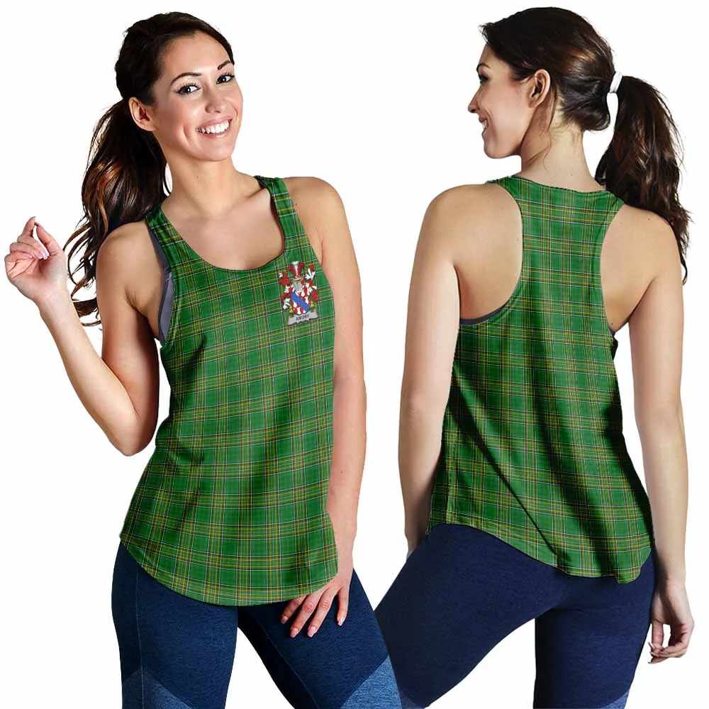 Amory Irish Clan Tartan Women's Racerback Tanks with Coat of Arms