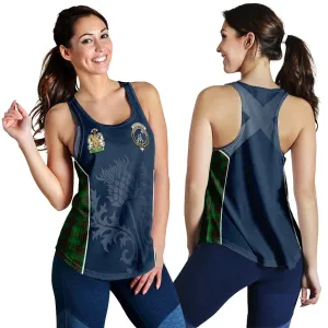 Anstruther Tartan Women's Racerback Tanks with Family Crest and Scottish Thistle Vibes Sport Style