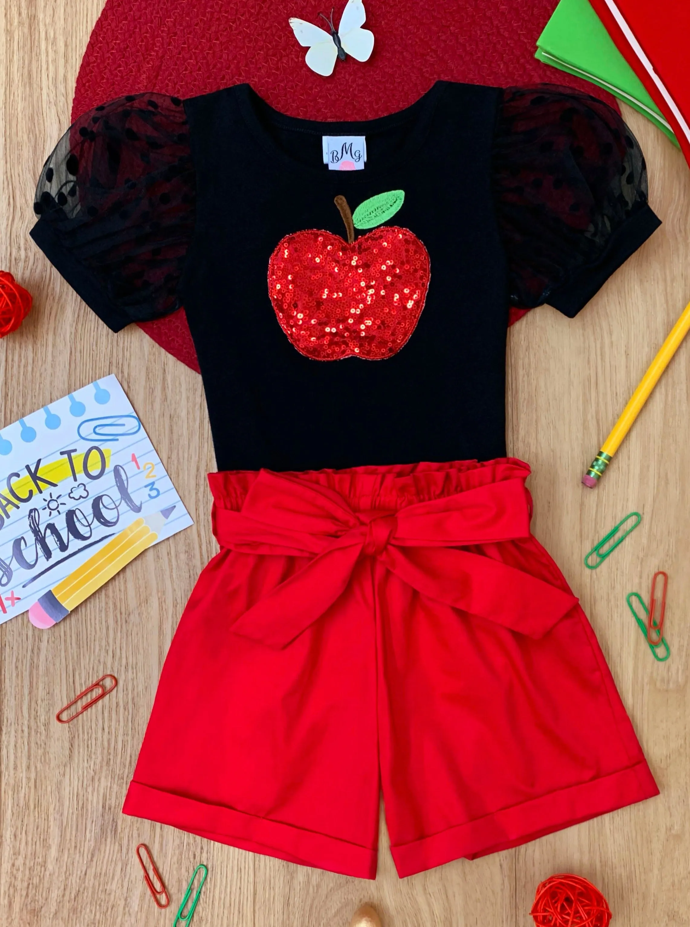 Apple Of My Eye Top and Paperbag Short Set