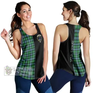 Arbuthnot Ancient Tartan Women's Racerback Tanks with Family Crest and Half Of Me Style