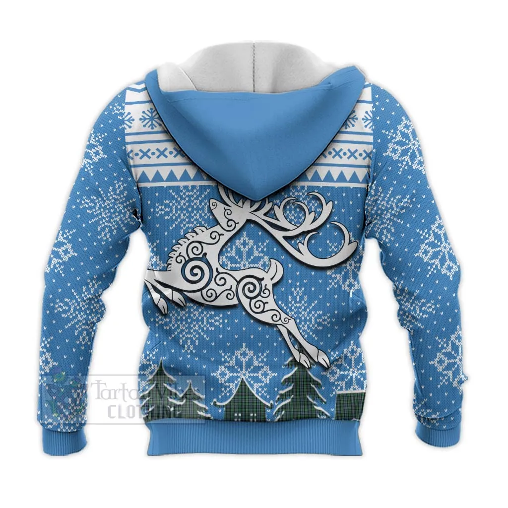 Arbuthnot Clan Christmas Knitted Hoodie Celtic Reindeer Style