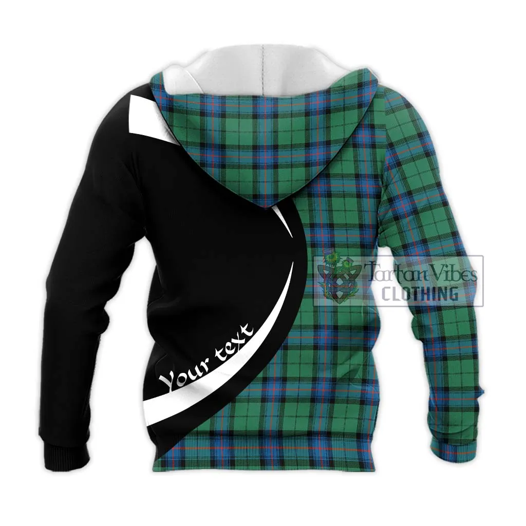 Armstrong Ancient Tartan Knitted Hoodie with Family Crest Circle Style