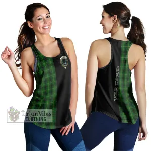 Arthur Tartan Women's Racerback Tanks with Family Crest and Half Of Me Style