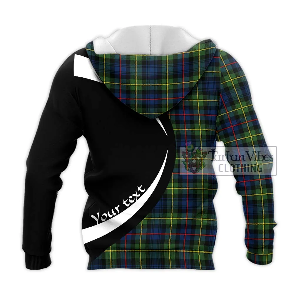 Bailey Modern Tartan Knitted Hoodie with Family Crest Circle Style