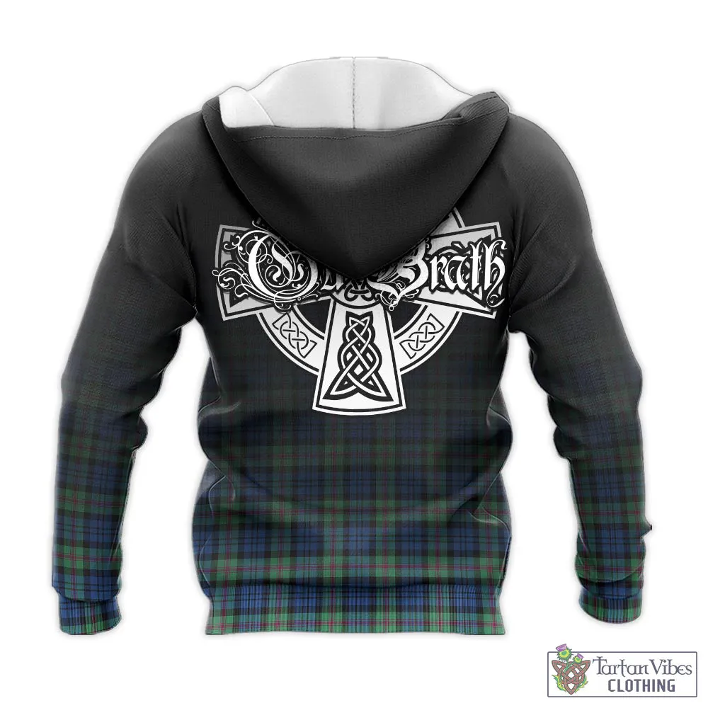 Baird Ancient Tartan Knitted Hoodie Featuring Alba Gu Brath Family Crest Celtic Inspired