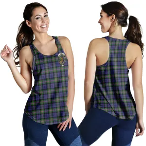 Baird Modern Tartan Women Racerback Tanks with Family Crest