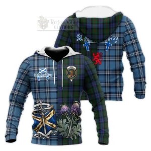 Baird Tartan Knitted Hoodie Happy St. Andrew's Day Half Tartan Style