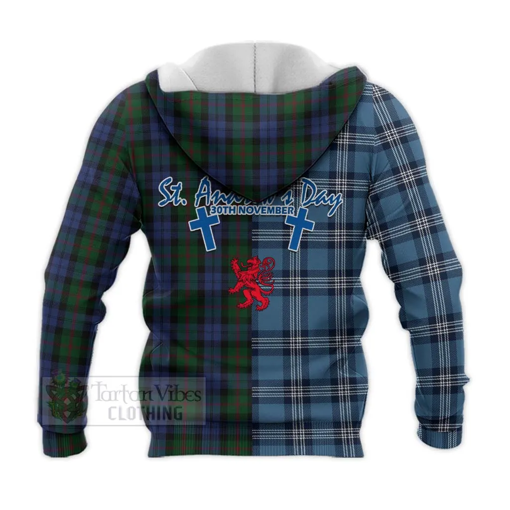 Baird Tartan Knitted Hoodie Happy St. Andrew's Day Half Tartan Style