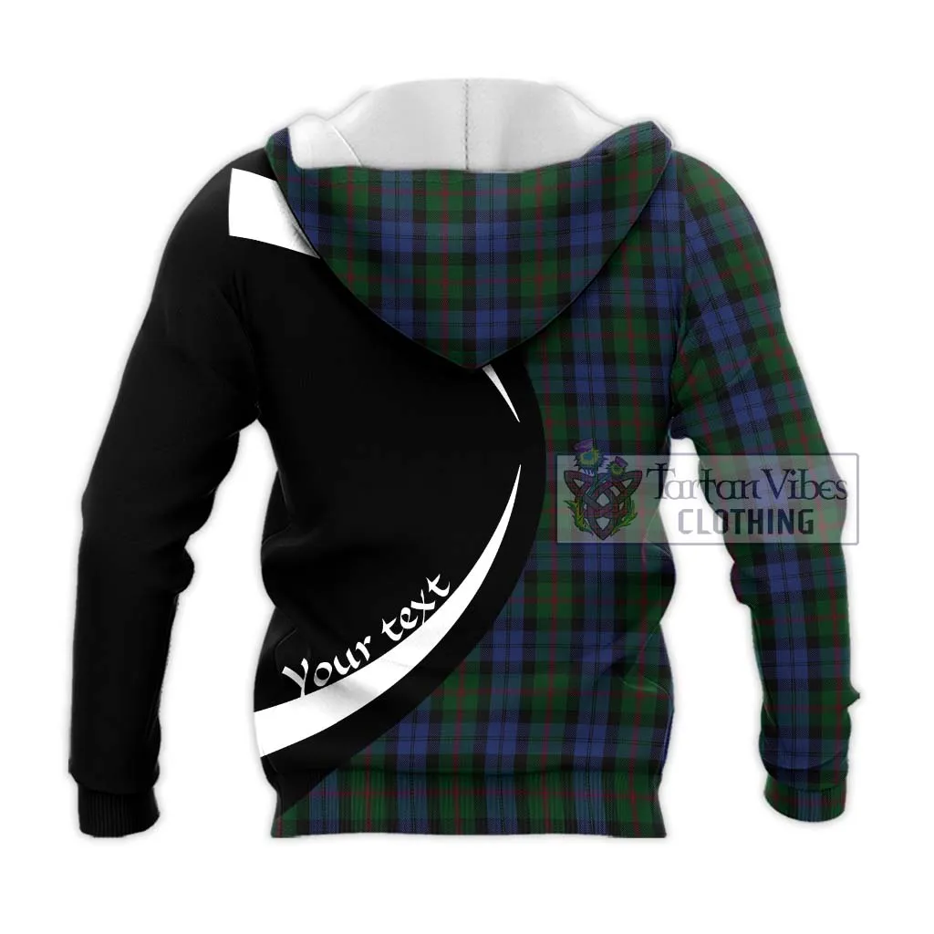 Baird Tartan Knitted Hoodie with Family Crest Circle Style