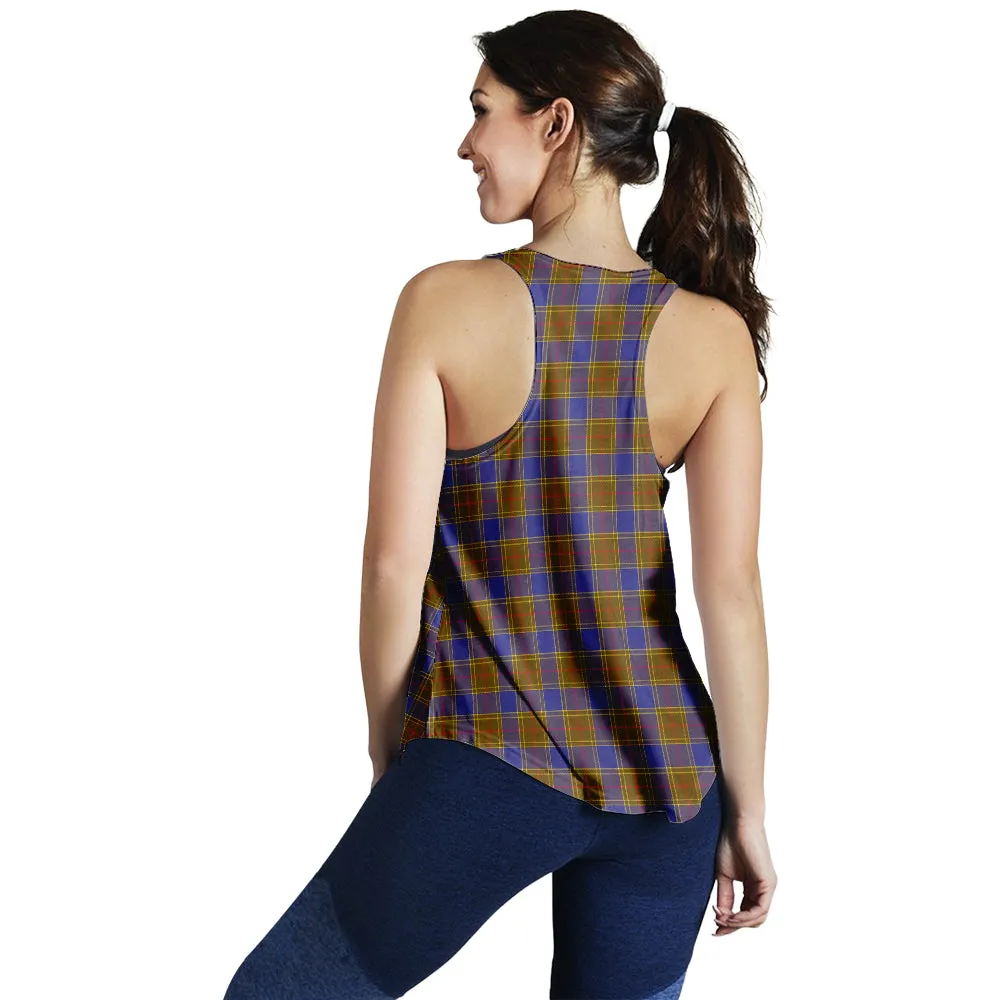 Balfour Tartan Women Racerback Tanks with Family Crest