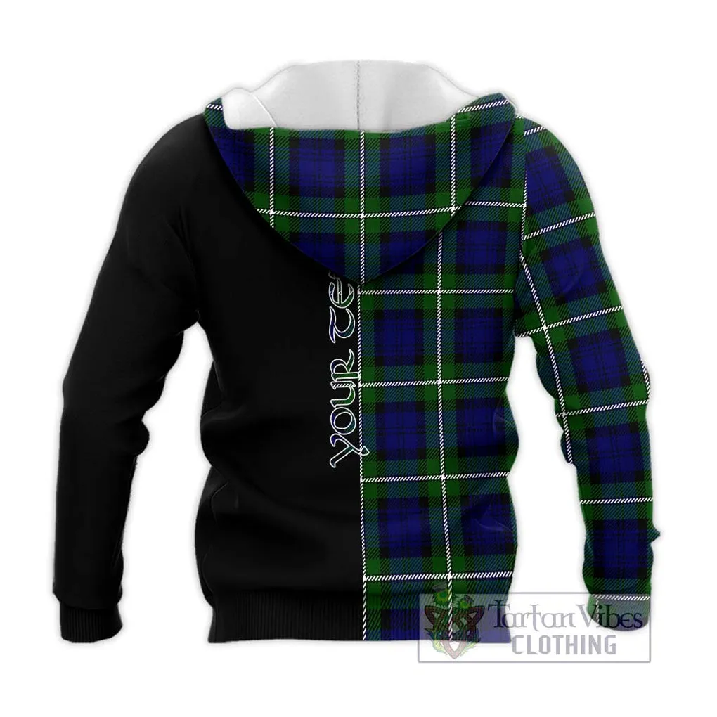 Bannerman Tartan Knitted Hoodie with Family Crest and Half Of Me Style