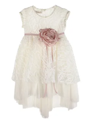 Baptism Asymmetric dress with lace - DANESI