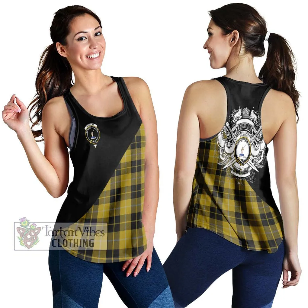 Barclay Dress Tartan Women's Racerback Tanks with Family Crest and Military Logo Style