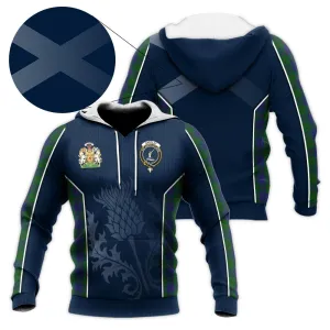 Barclay Tartan Knitted Hoodie with Family Crest and Scottish Thistle Vibes Sport Style