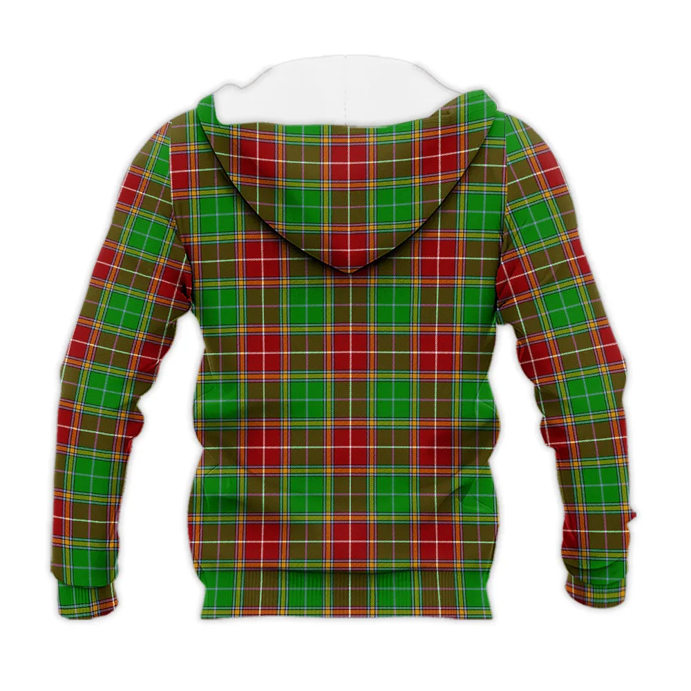 Baxter Modern Tartan Knitted Hoodie with Family Crest