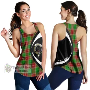 Baxter Modern Tartan Women's Racerback Tanks with Family Crest Circle Style