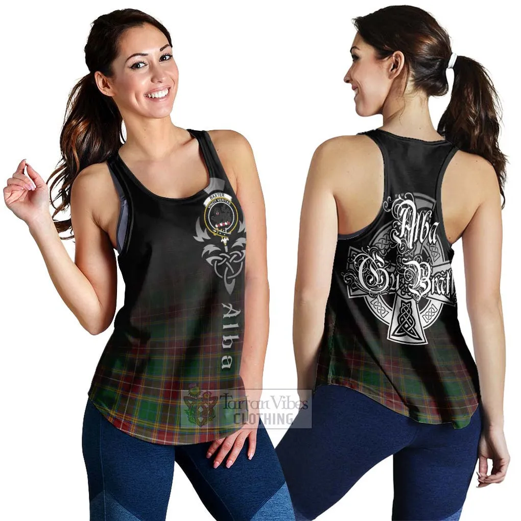 Baxter Tartan Women's Racerback Tanks Featuring Alba Gu Brath Family Crest Celtic Inspired