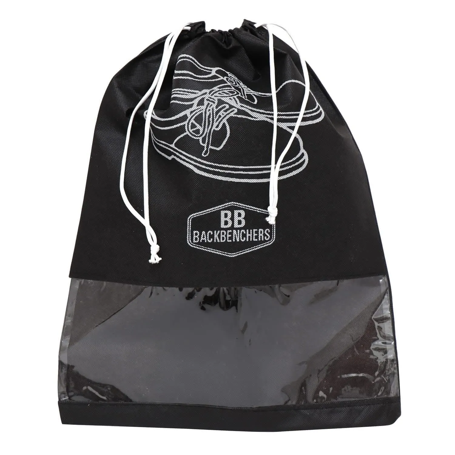 BB BACKBENCHERS Shoe Bag, Size: 12 x 17inch (pack of 6, black)