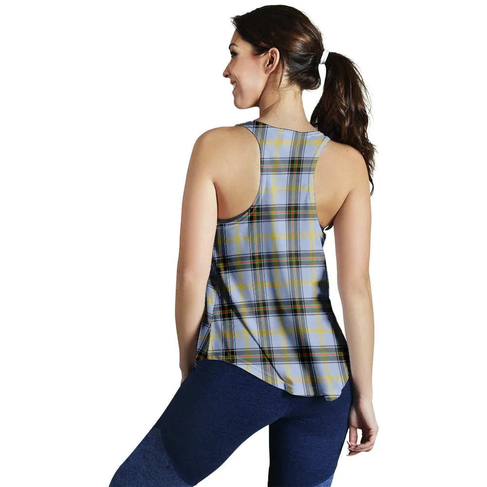 Bell Tartan Women Racerback Tanks with Family Crest