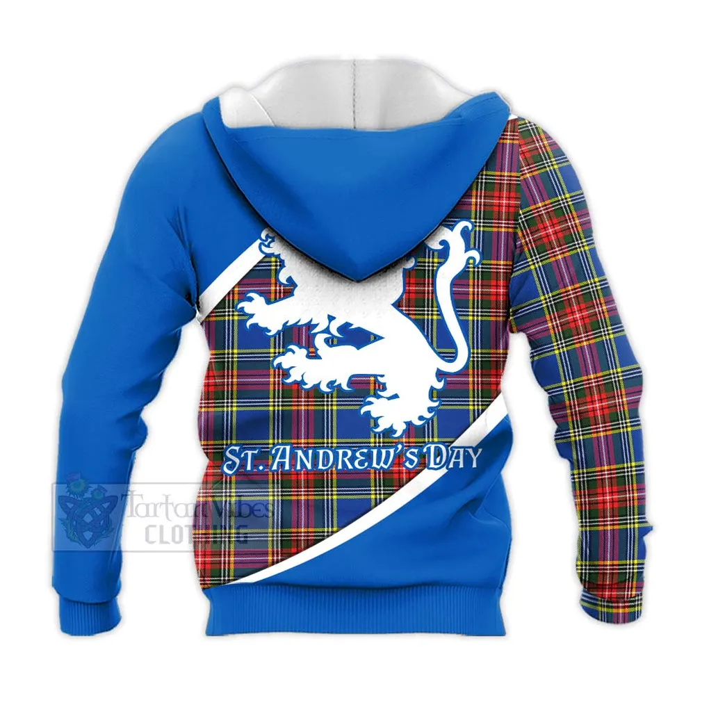 Bethune Family Crest Tartan Knitted Hoodie Celebrate Saint Andrew's Day in Style