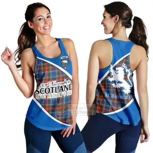 Bethune Family Crest Tartan Women's Racerback Tanks Celebrate Saint Andrew's Day in Style