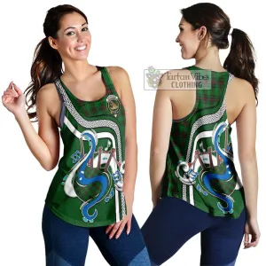 Beveridge Tartan Women's Racerback Tanks with Epic Bagpipe Style