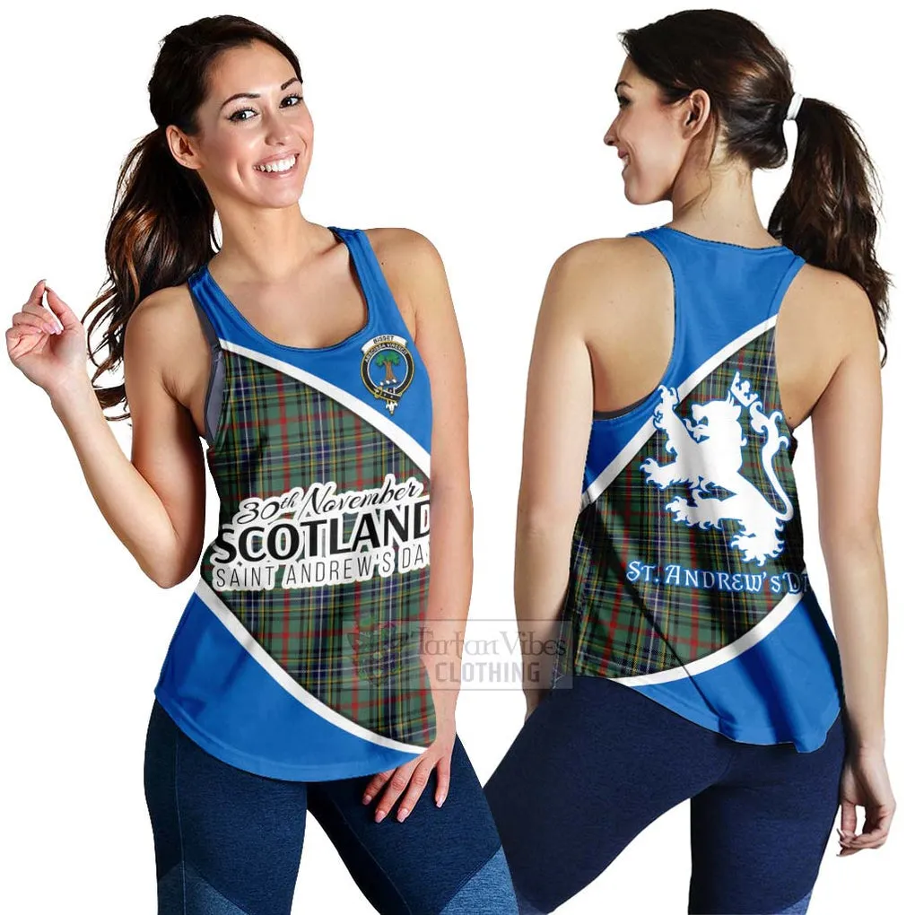 Bisset Family Crest Tartan Women's Racerback Tanks Celebrate Saint Andrew's Day in Style