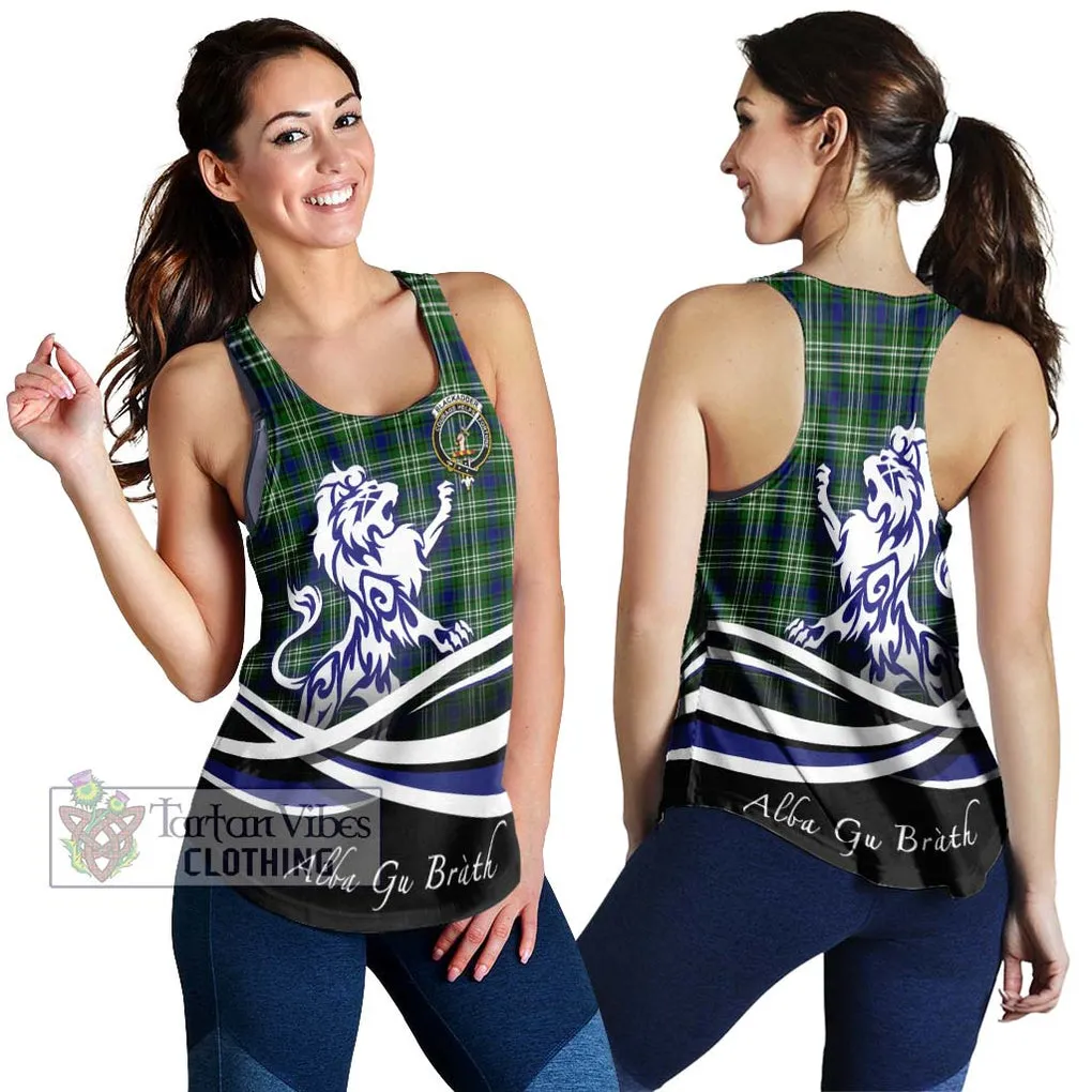 Blackadder Tartan Women's Racerback Tanks with Alba Gu Brath Regal Lion Emblem