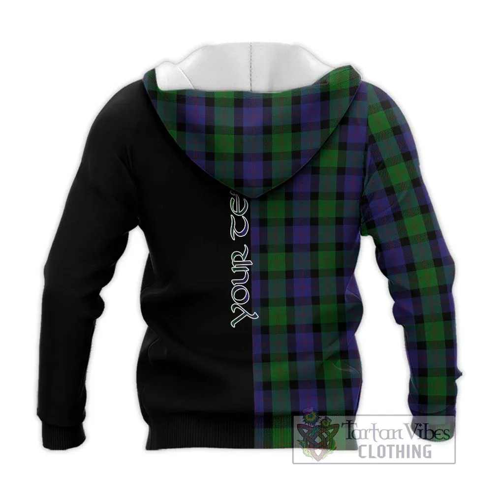 Blair Tartan Knitted Hoodie with Family Crest and Half Of Me Style