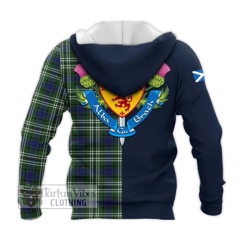 Blyth Tartan Knitted Hoodie Alba with Scottish Lion Royal Arm Half Style