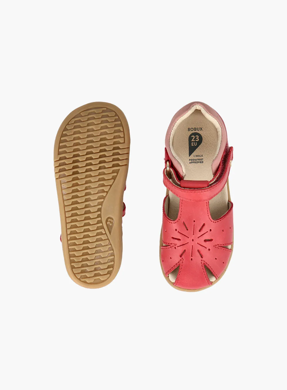 Bobux Compass Sandals in Red/Rose