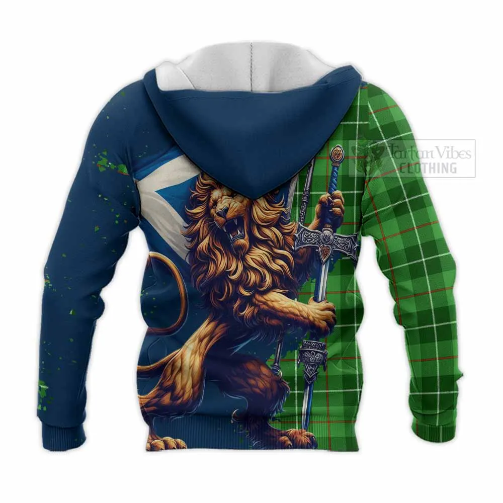 Boyle Tartan Family Crest Knitted Hoodie with Scottish Majestic Lion