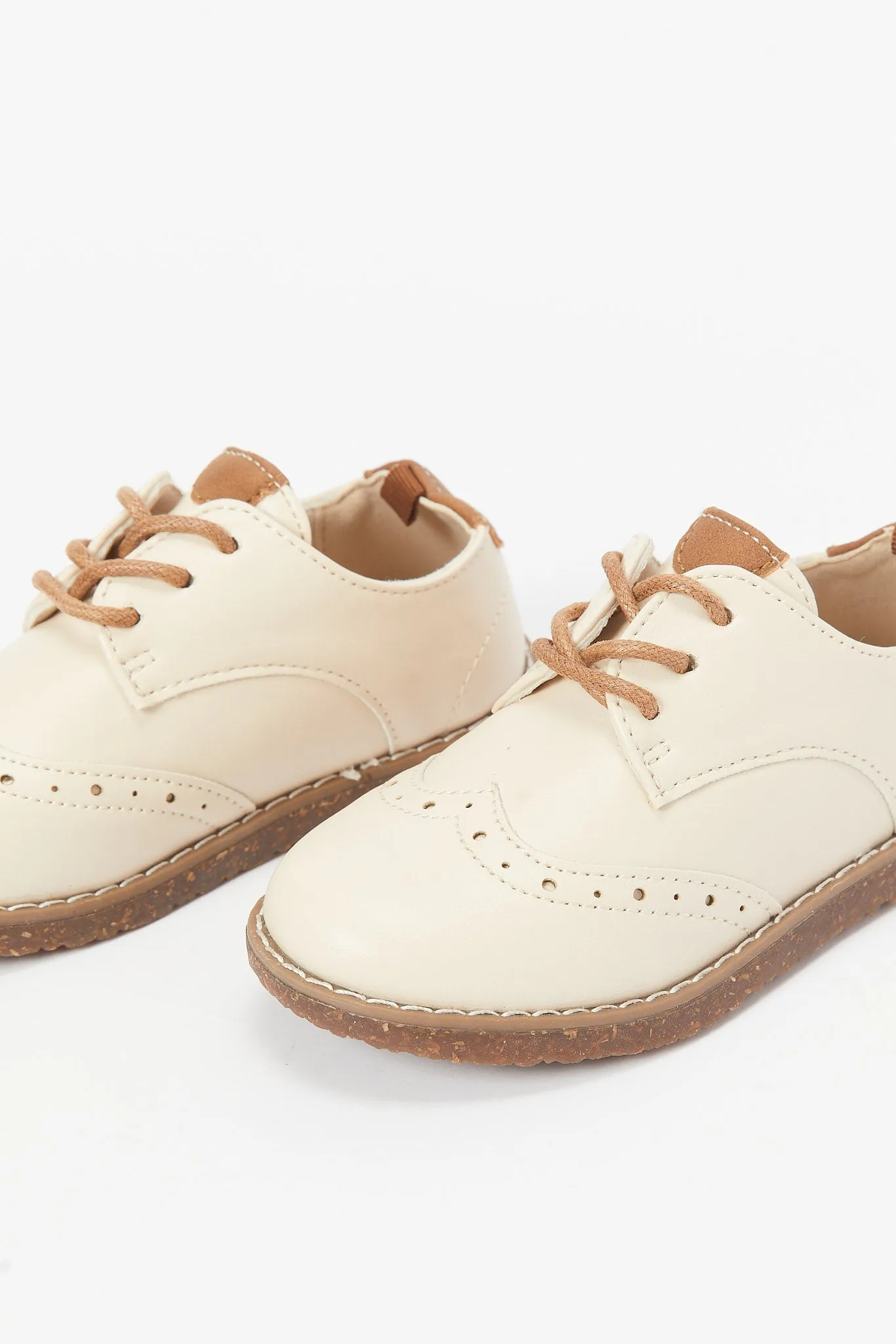 Boys Beige Lace Up Brogue